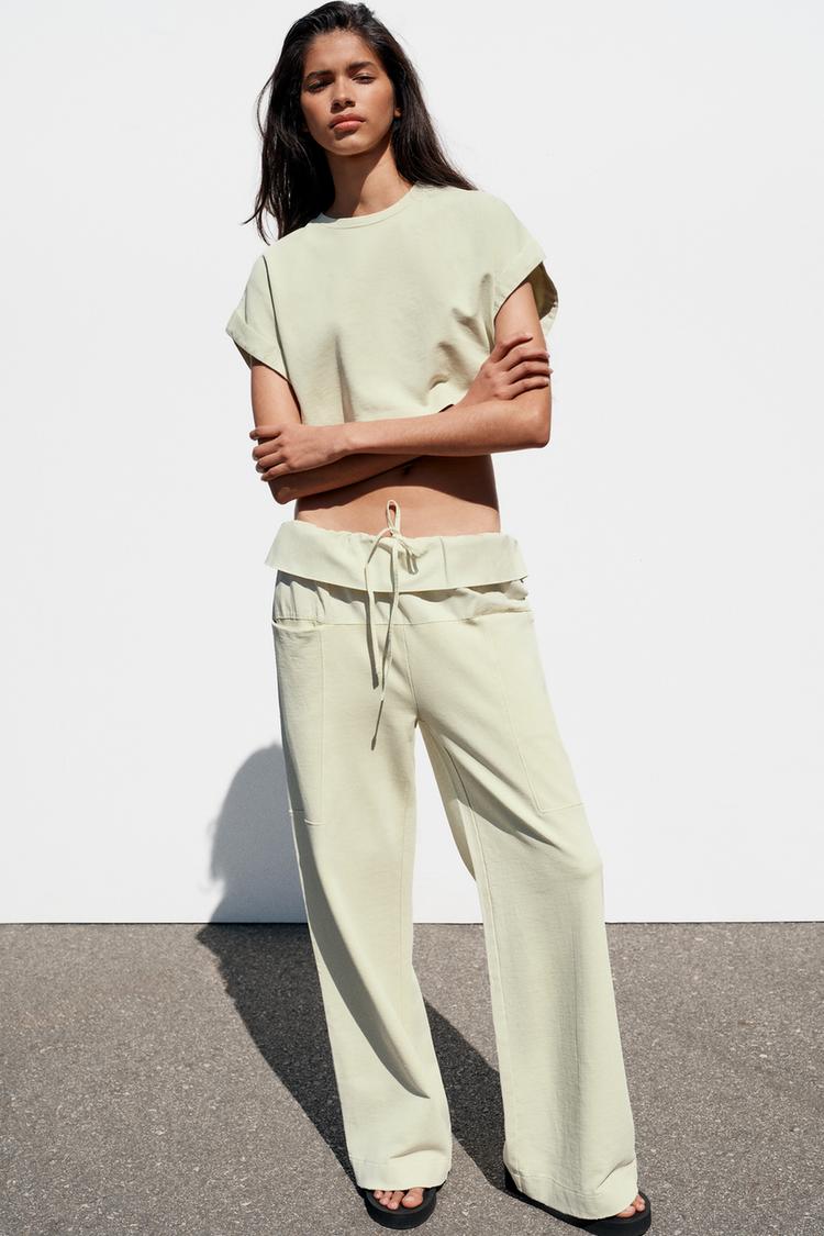 POPLIN WAIST PANTS - Zara product image