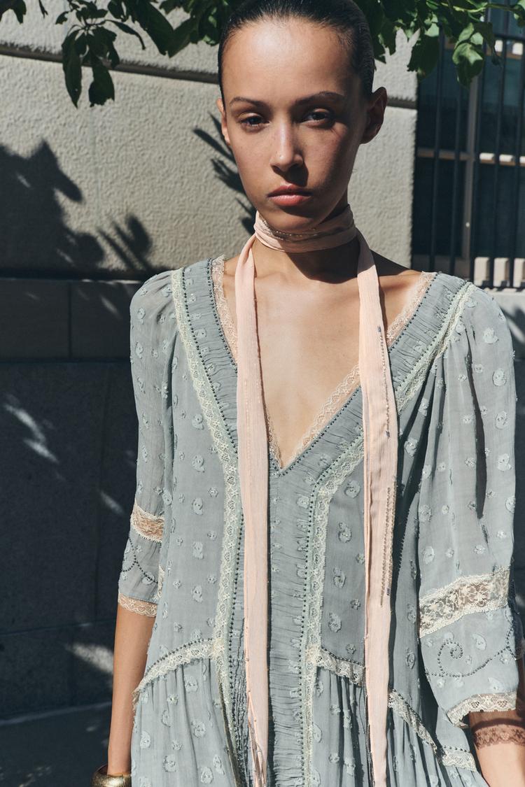 BEADED FRINGE SCARF - Zara product image