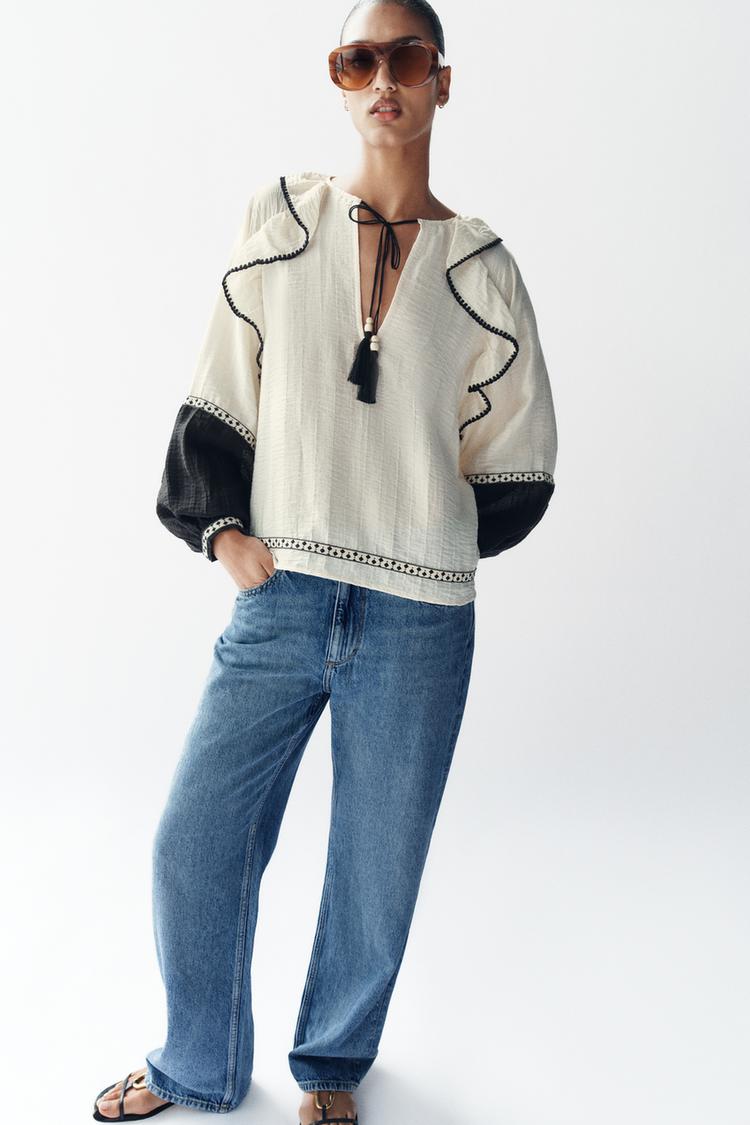 VOLUMINOUS RUFFLE BLOUSE - Zara product image