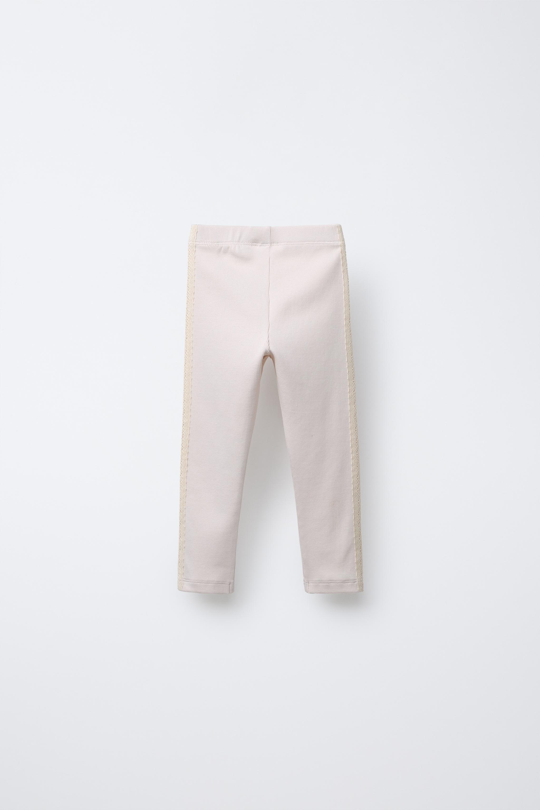 LACE BAND RIBBED LEGGINGS