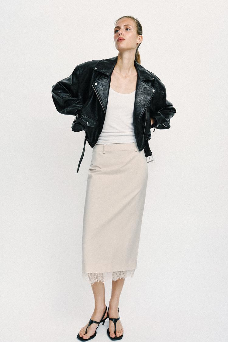 LACE MIDI SKIRT - Zara product image