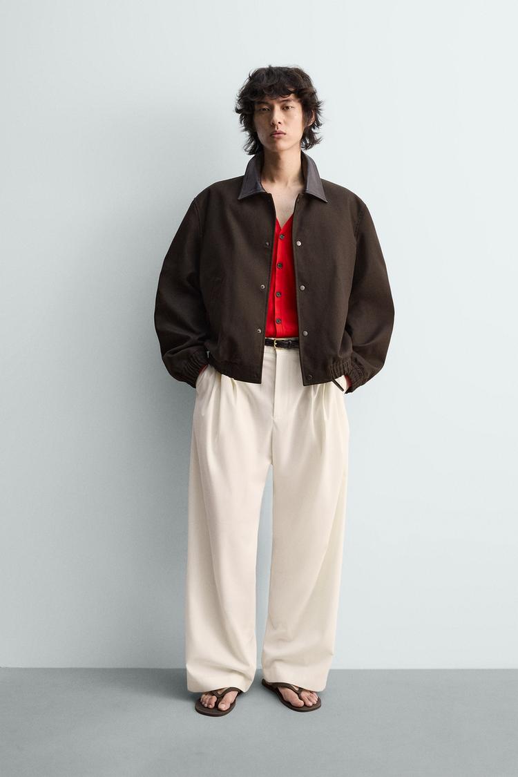 RELAXED FIT JACKET WITH CONTRAST COLLAR - Zara product image