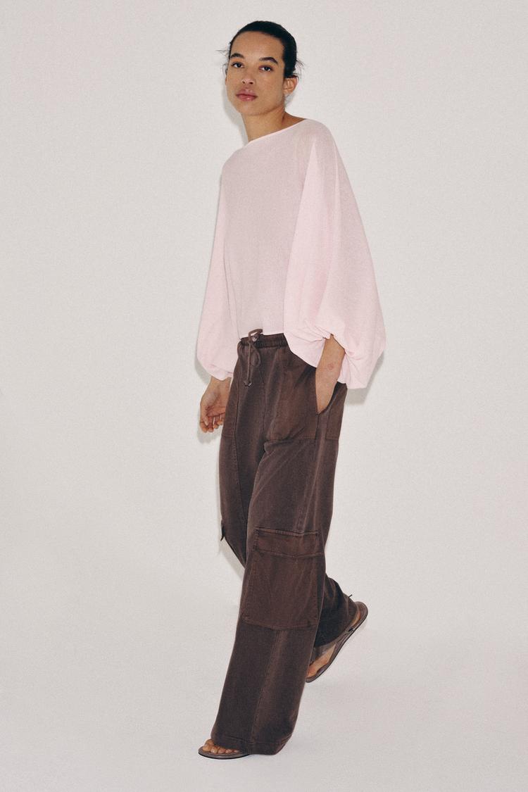 KNIT TOP WITH VOLUME SLEEVES - Zara product image