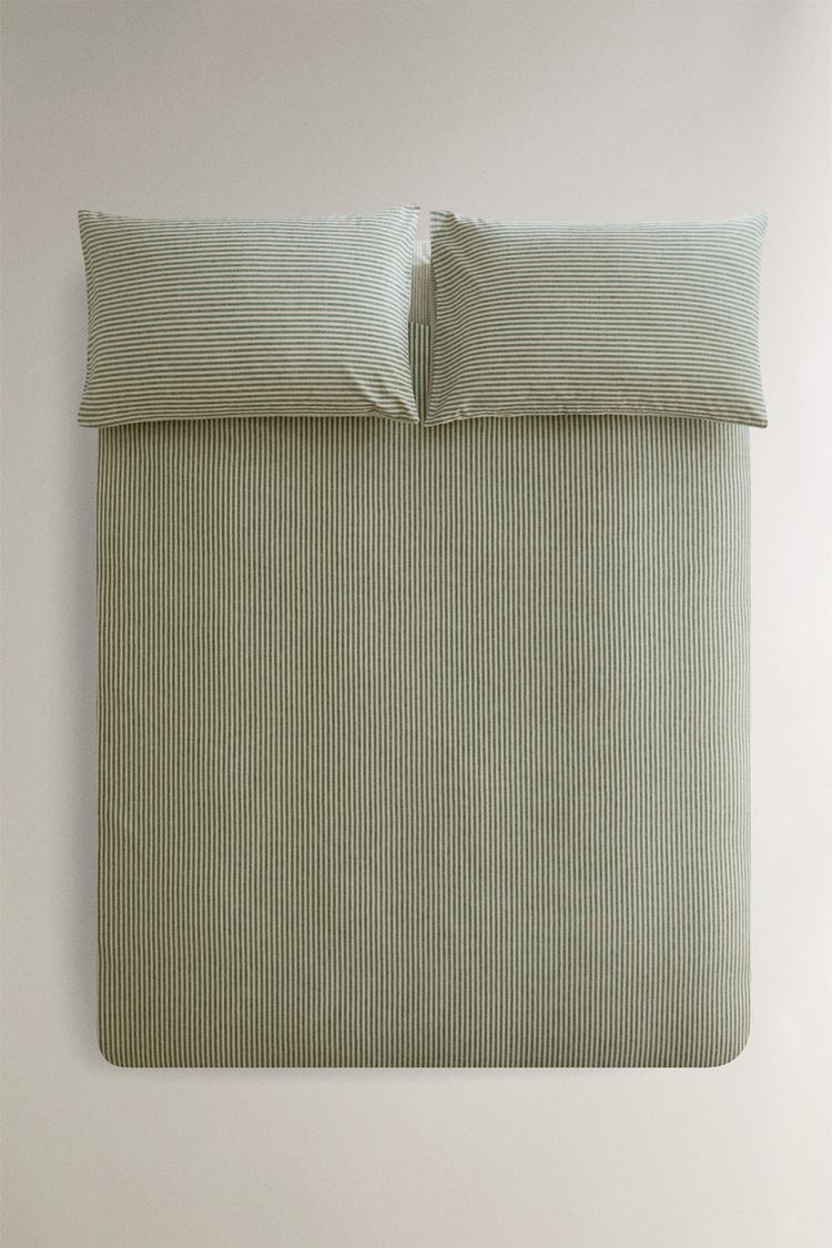 REVERSIBLE STRIPED FLANNEL DUVET COVER
