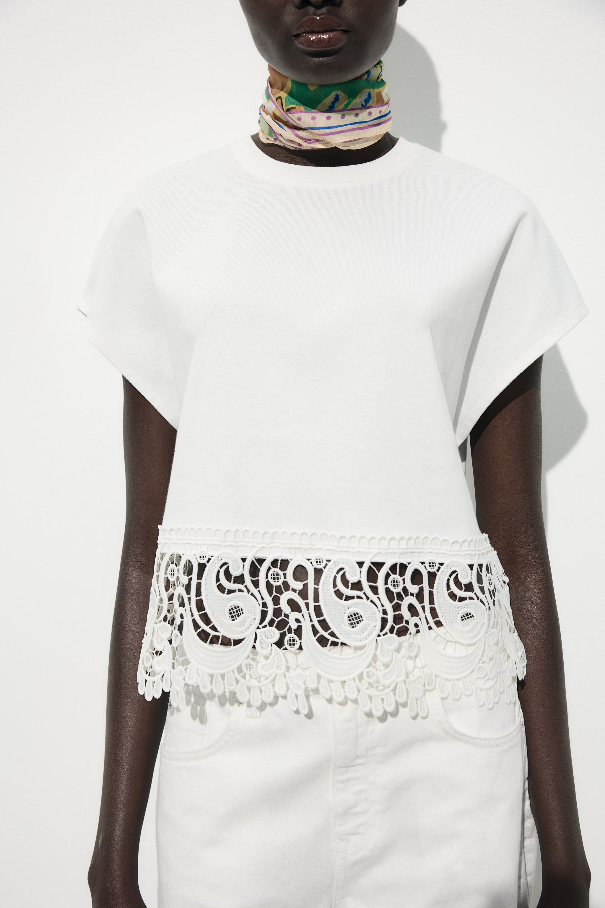 GUIPURE COMBINATION T-SHIRT