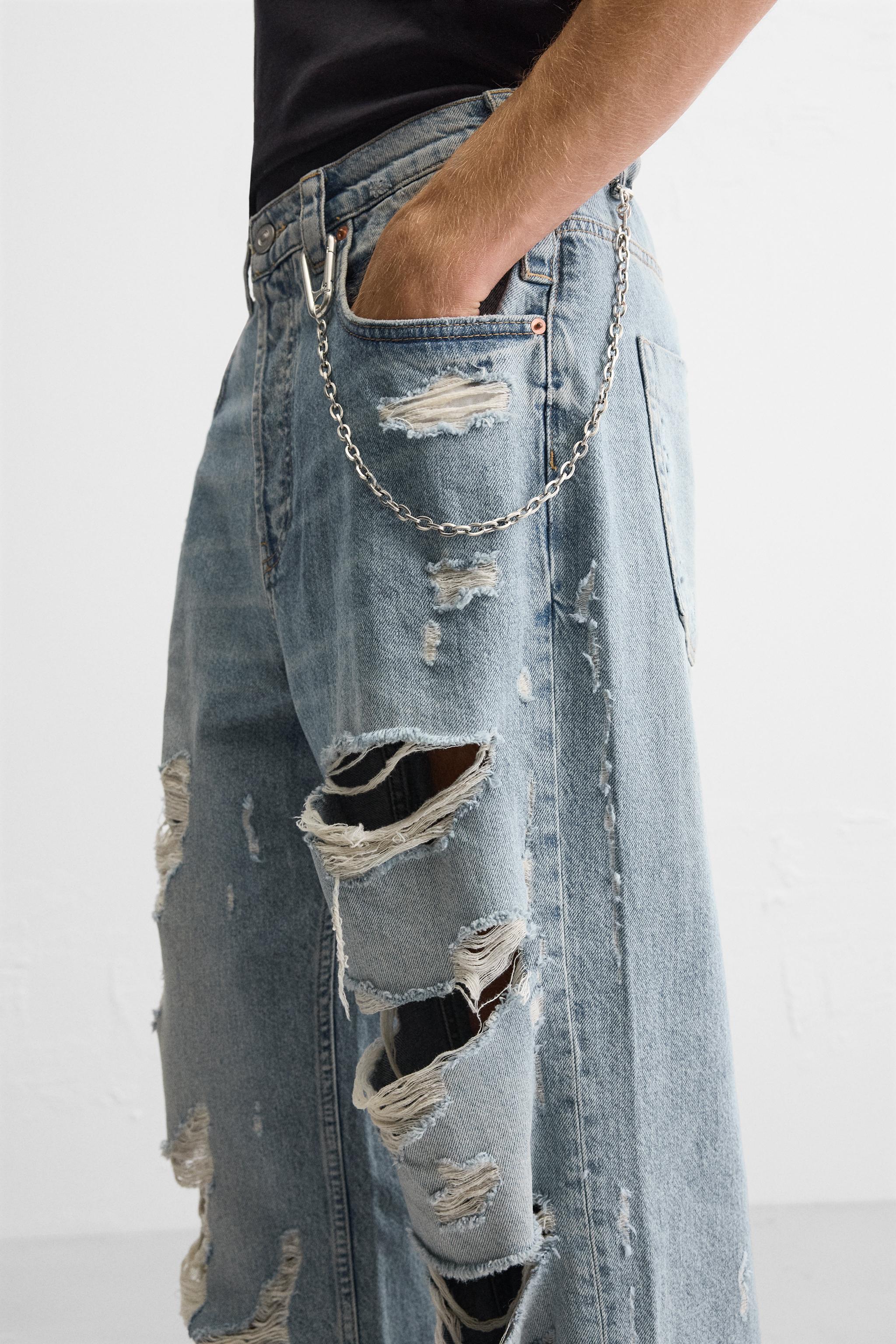 パンツ ZARA EXTREME RIPPED FADED JEANS Zara RIPPED EXTREME WASHED JEANS | Square One