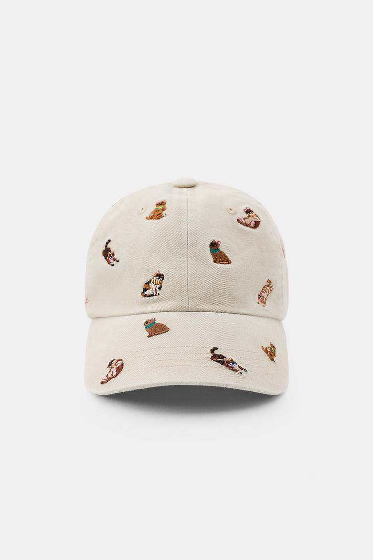 EMBROIDERED CAT TWILL CAP - Zara product image