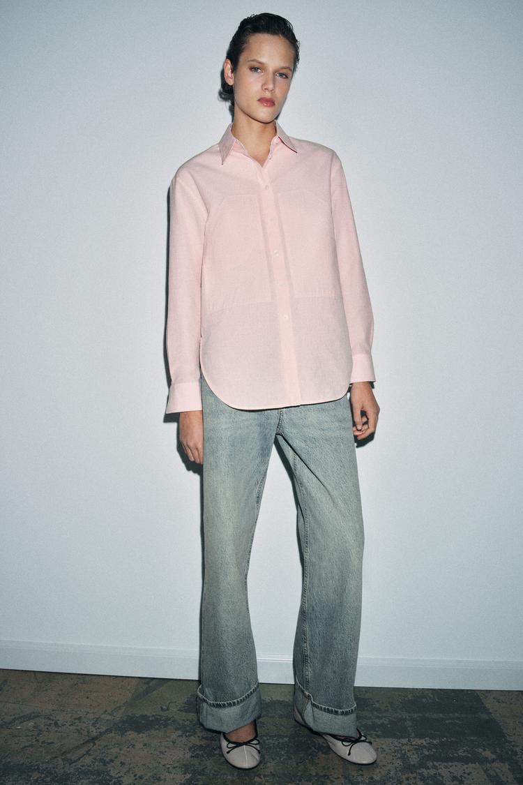 ZW COLLECTION STRIPED SHIRT WITH DETACHABLE COLLAR - Zara product image