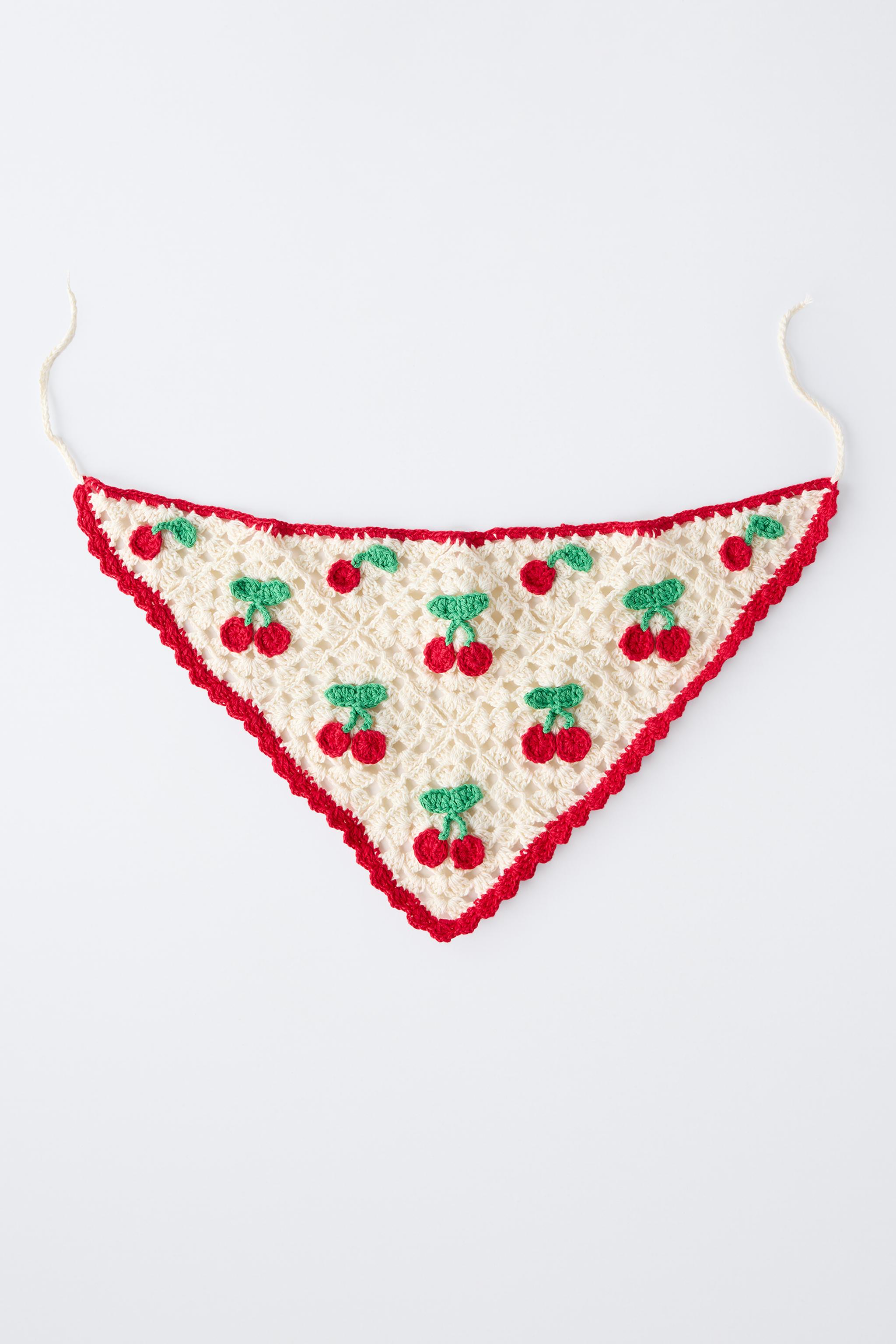 CHERRY CROCHET KNIT BANDANA