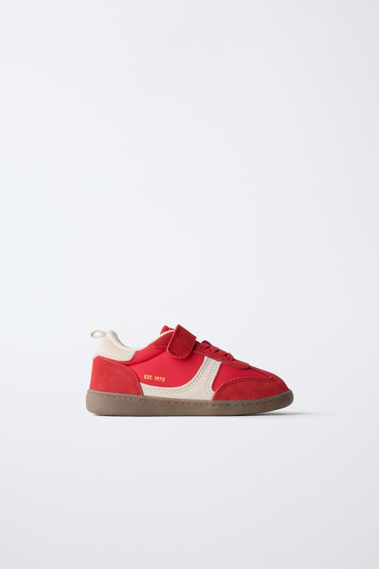 SPLIT LEATHER SNEAKERS - Zara product image