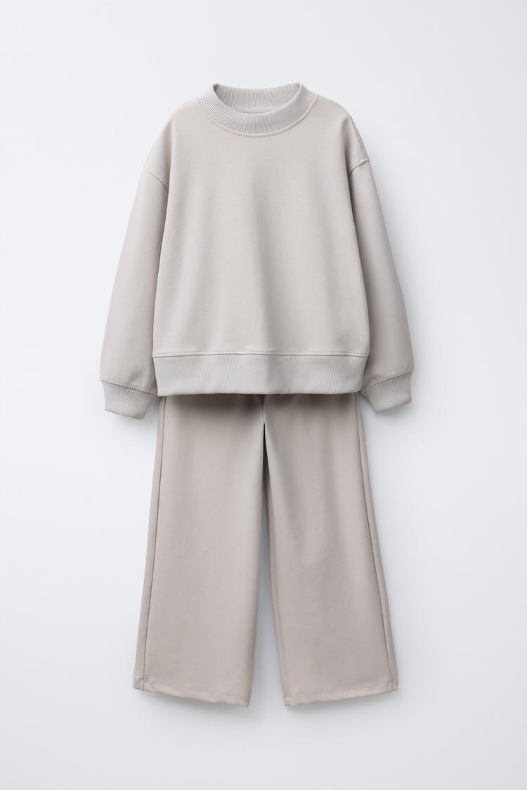 INTERLOCK SWEATSHIRT AND WIDE LEG PANTS SET - Zara product image