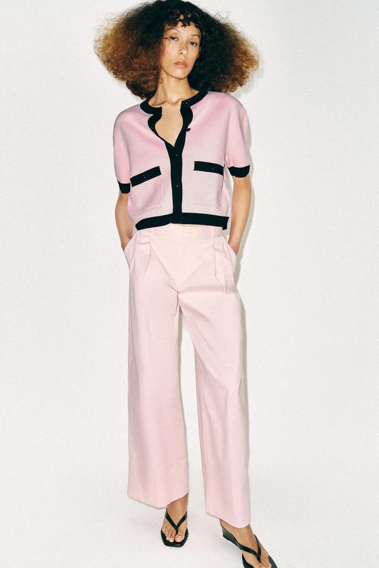 COMBINATION SHORT SLEEVE KNIT JACKET - Zara product image