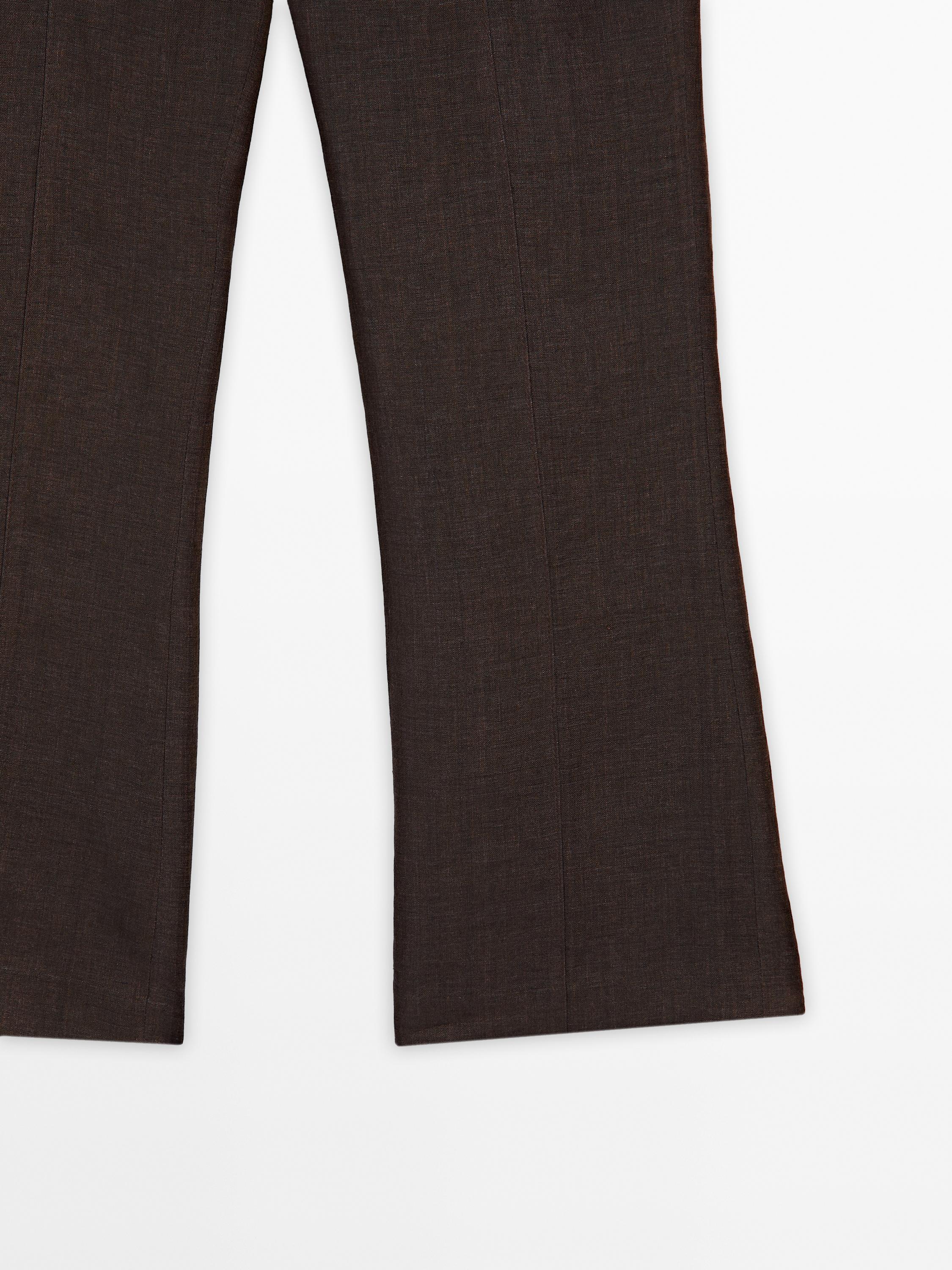 100% linen flare fit trousers