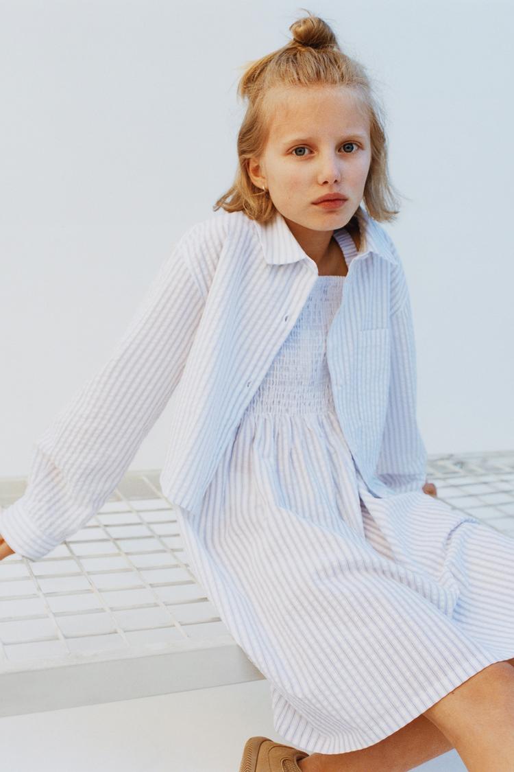 STRIPED CROPPED DRESS AND SHIRT