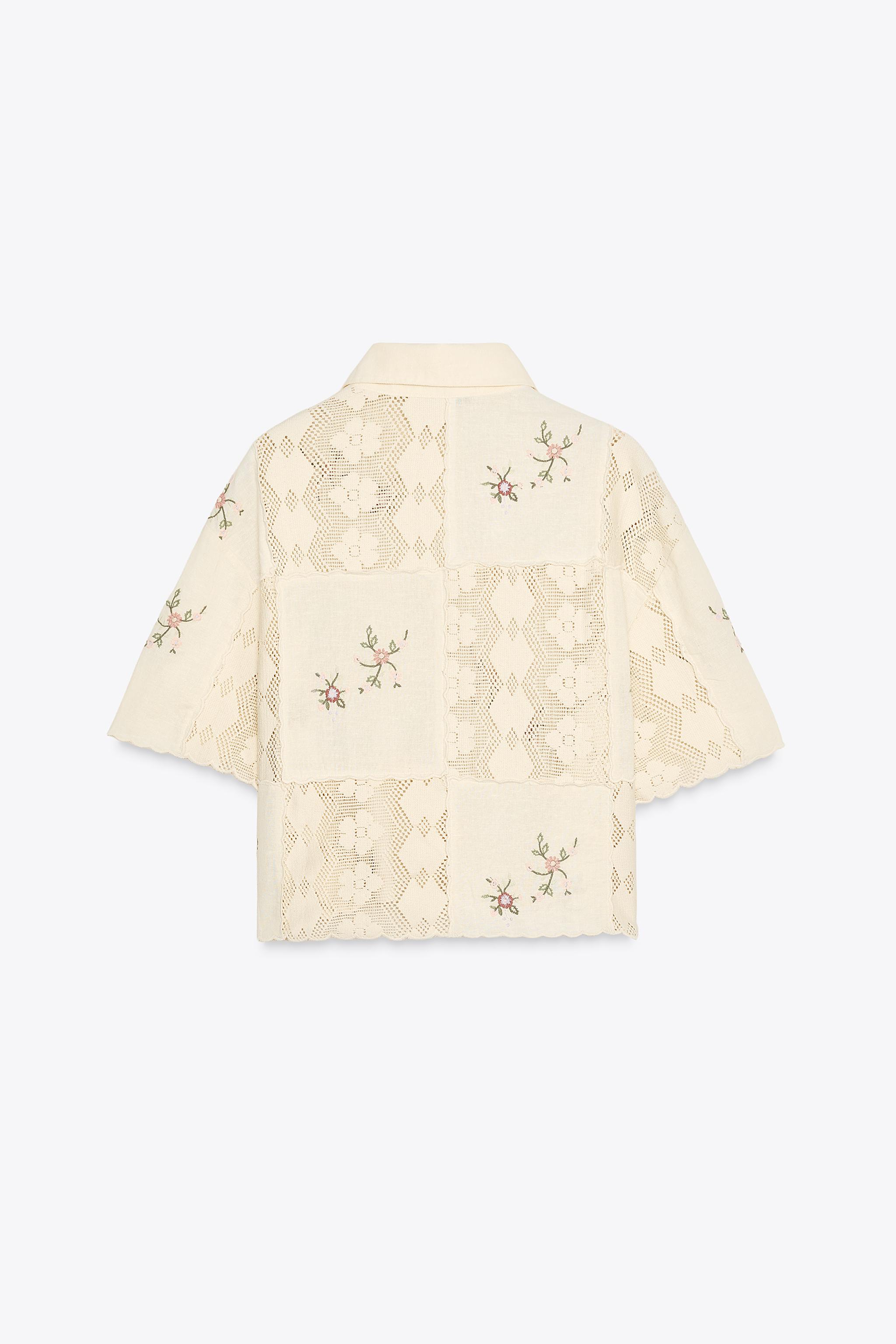 EMBROIDERED CROCHET SHIRT