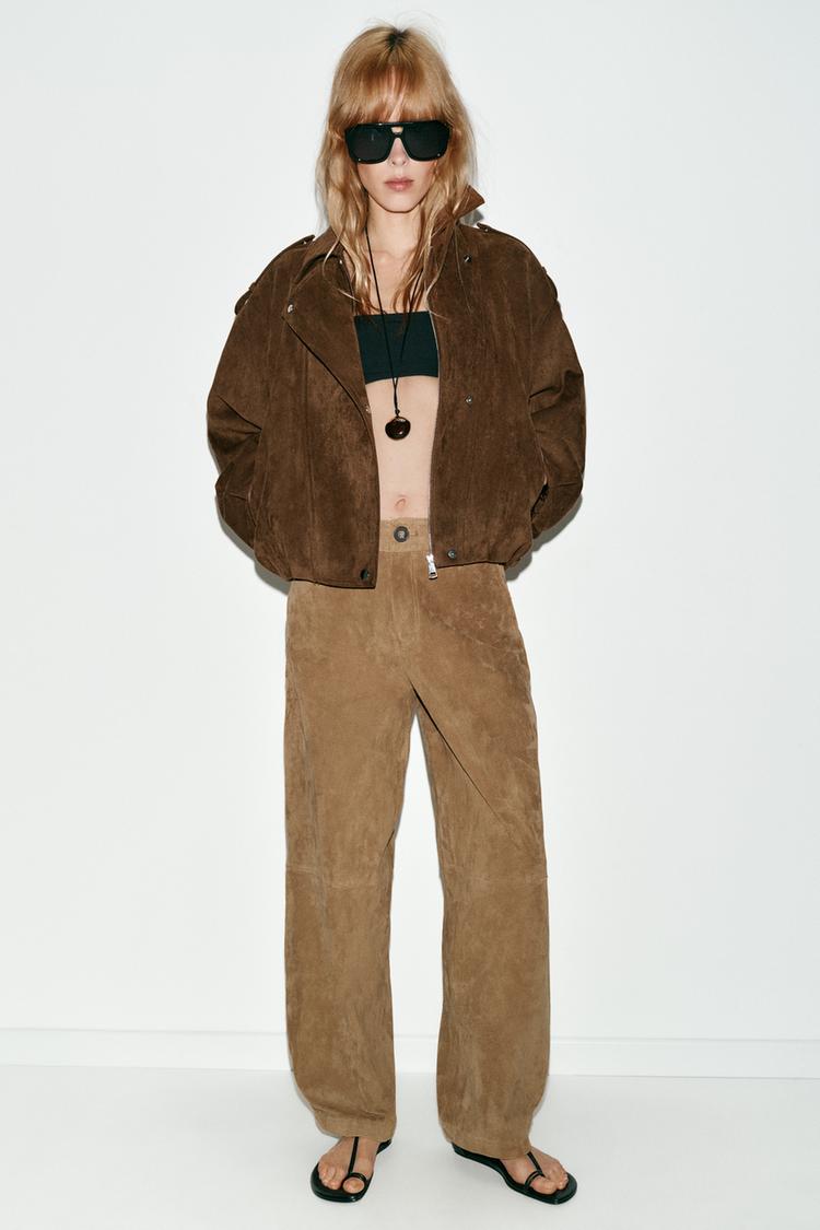 OVERSIZED FAUX SUEDE BIKER JACKET - Zara product image