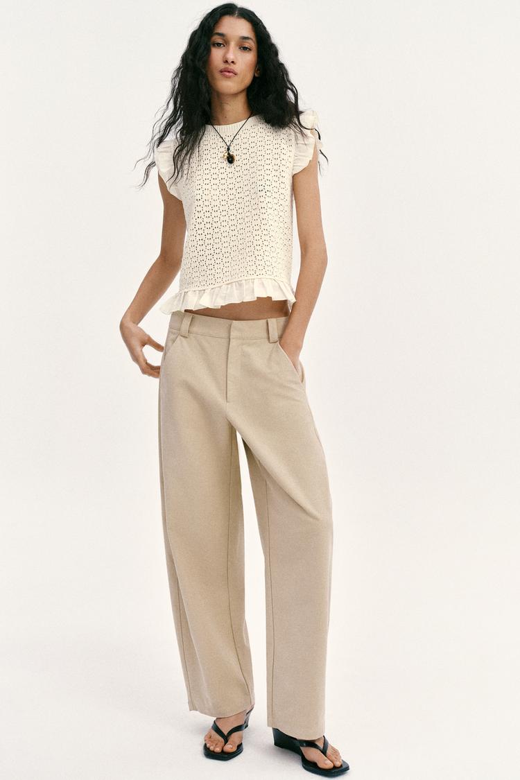 COMBINED POINTELLE KNIT TOP - Zara product image