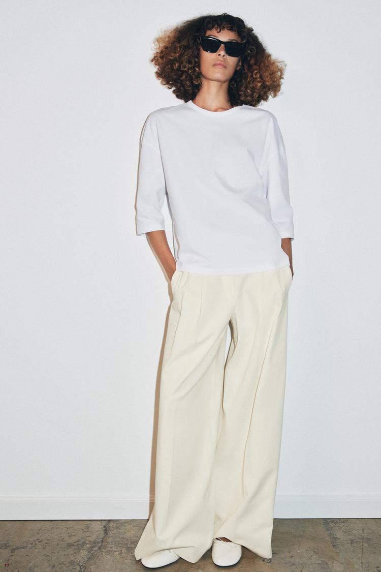 RUSTIC THREE-QUARTER SLEEVE T-SHIRT - Zara product image