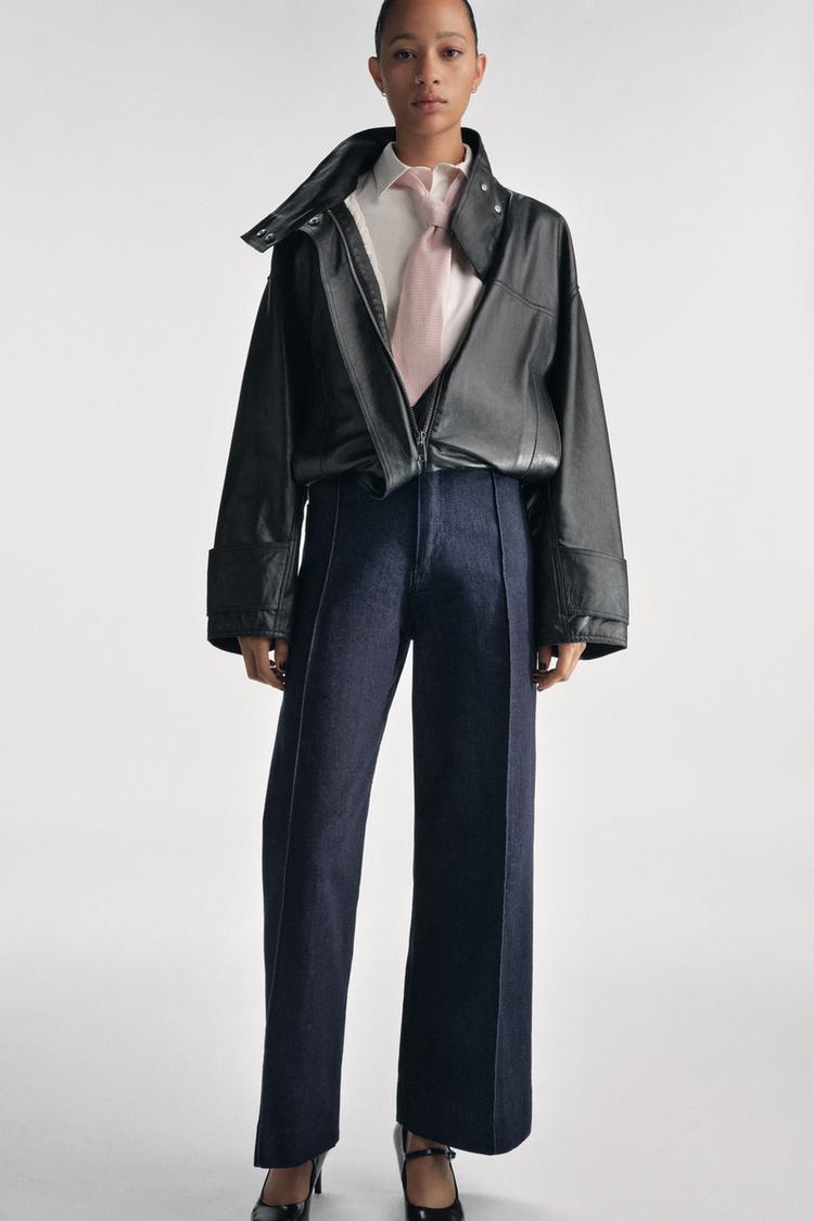 ZW COLLECTION HIGH WAIST WIDE LEG JEANS - Zara product image