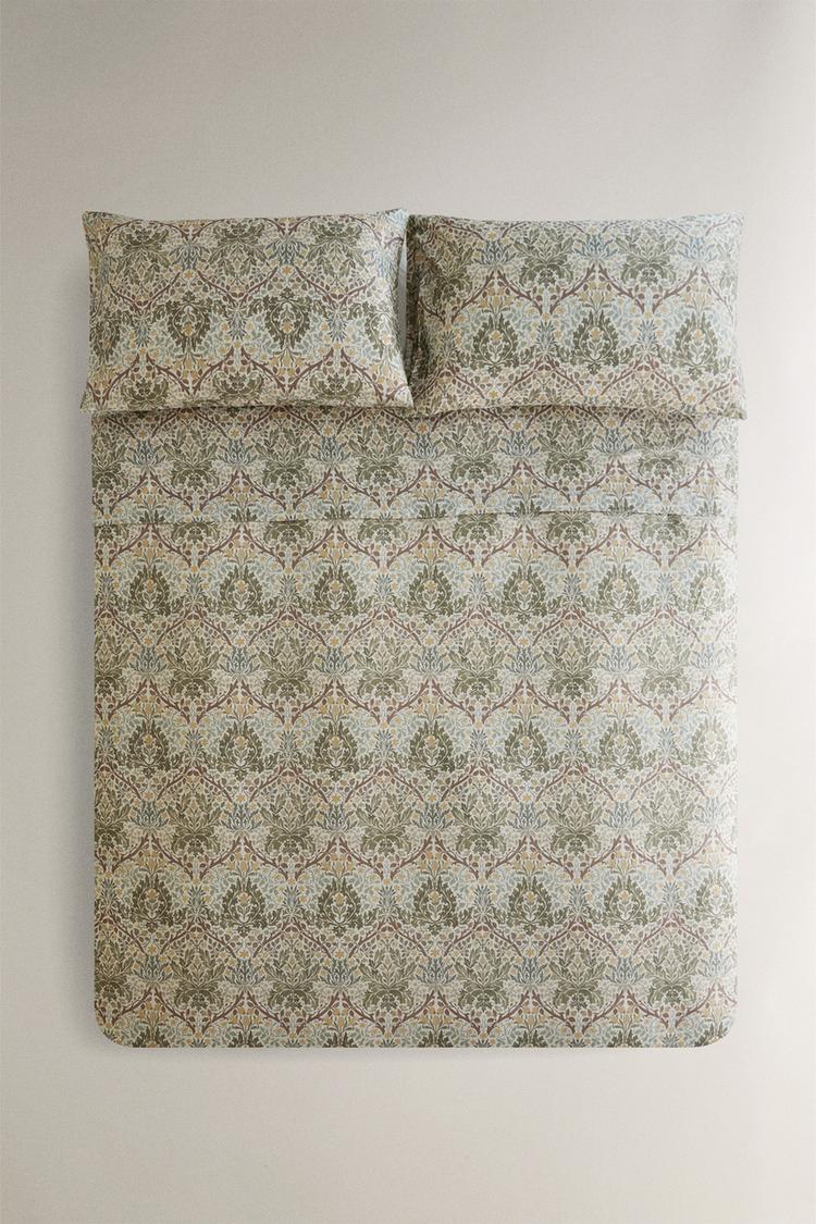 MORRIS & CO. SATEEN COTTON LEAVES DUVET COVER - Zara product image
