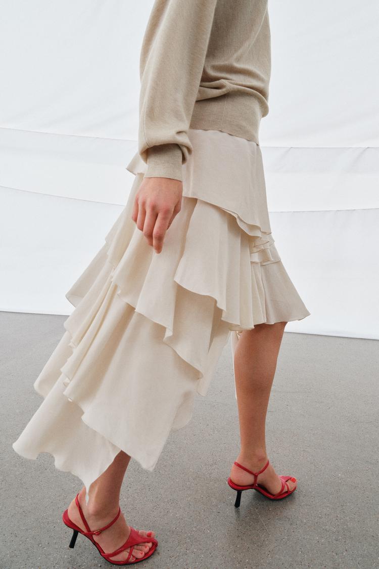 ZW COLLECTION FLOWY RUFFLED SKIRT - Zara product image