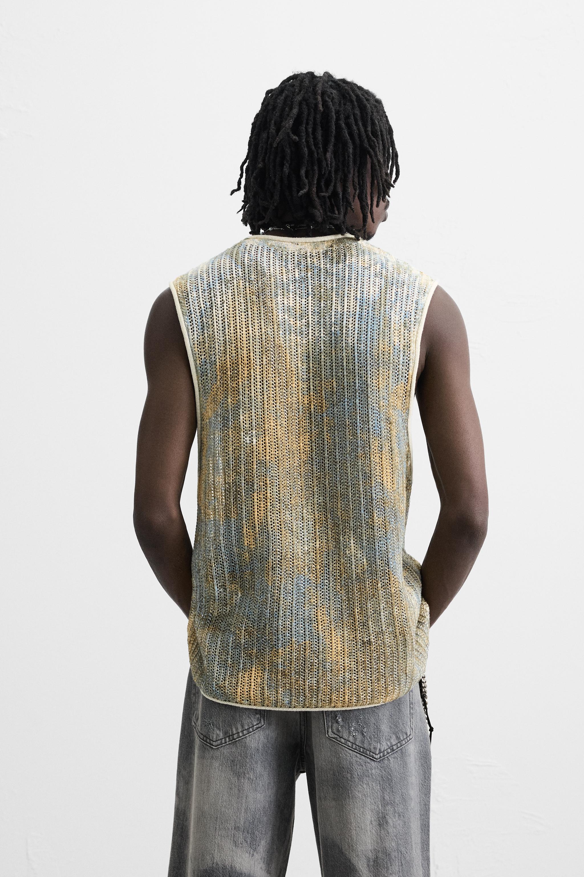 ABSTRACT PRINT KNIT TANK TOP