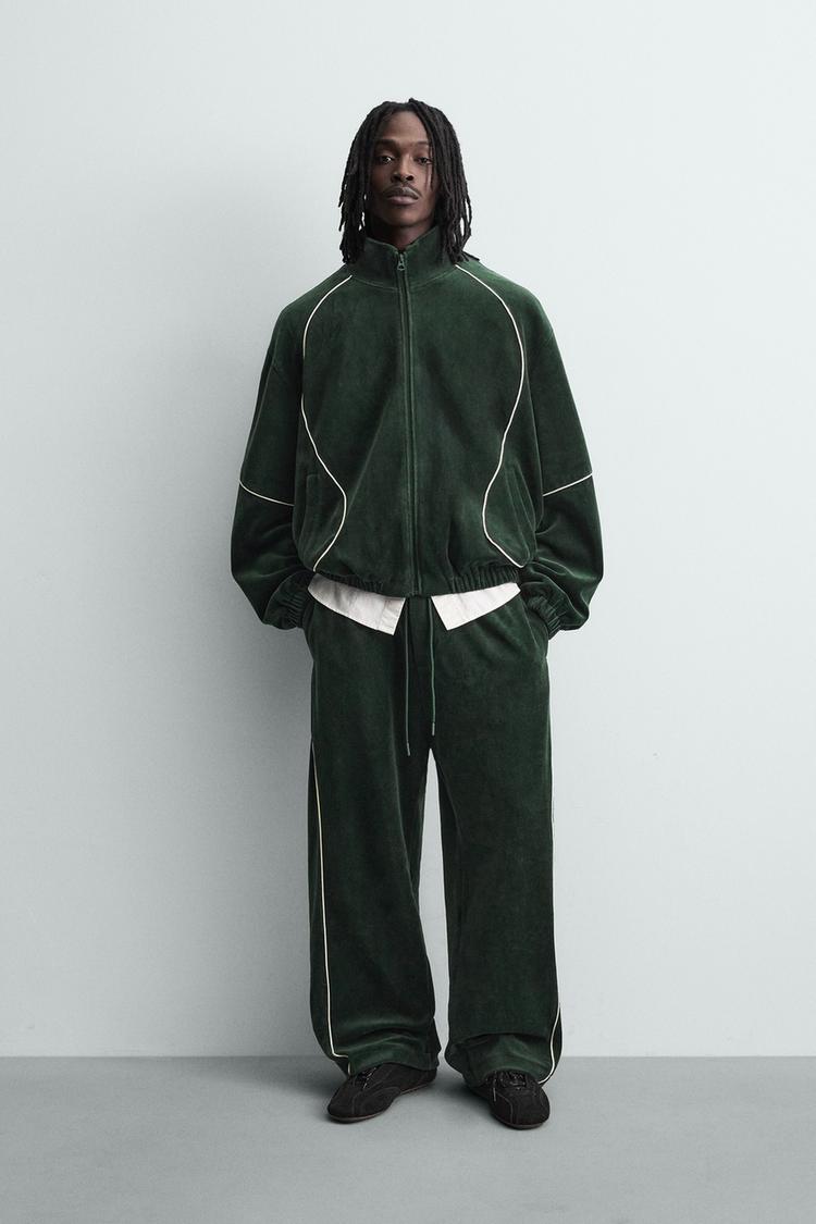 VELOUR PIPING JACKET - Zara product image