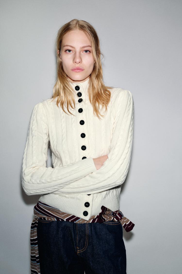 CABLE KNIT CARDIGAN - Zara product image