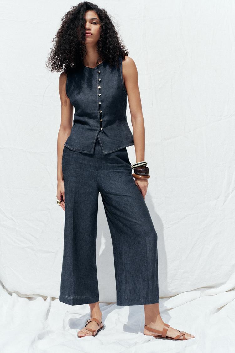 LINEN CULOTTE PANTS - Zara product image