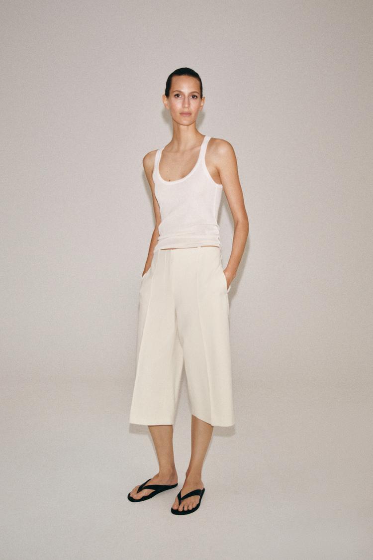 ZW COLLECTION STRAIGHT DARTED BERMUDA SHORTS - Zara product image