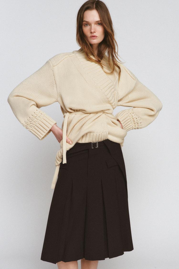 ZW COLLECTION PLEATED MIDI SKIRT - Zara product image
