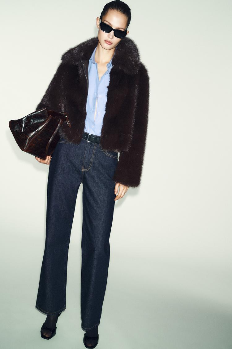 FAUX FUR LAPEL COLLAR JACKET - Zara product image