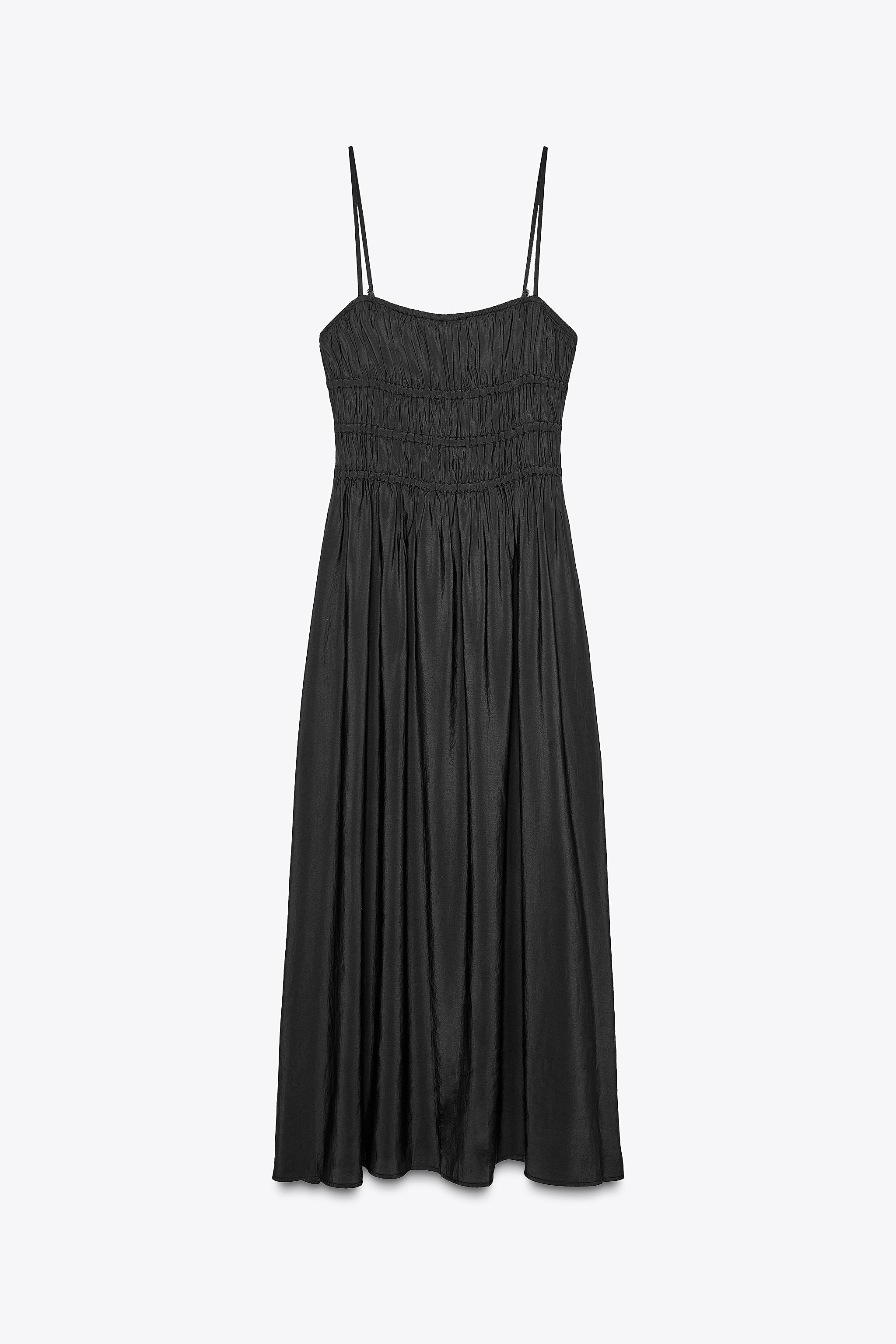 FLOWY ELASTIC MIDI DRESS