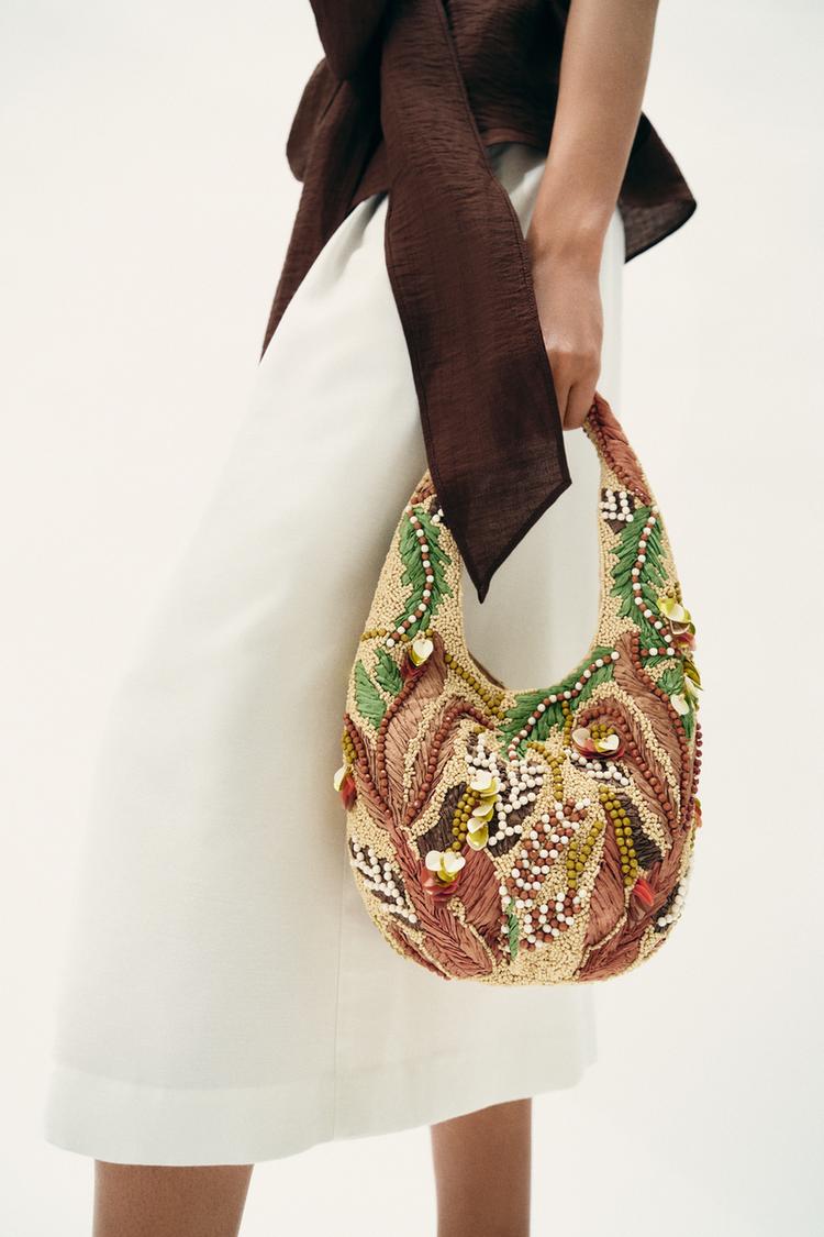 BEADED PRINT BAG - Zara product image
