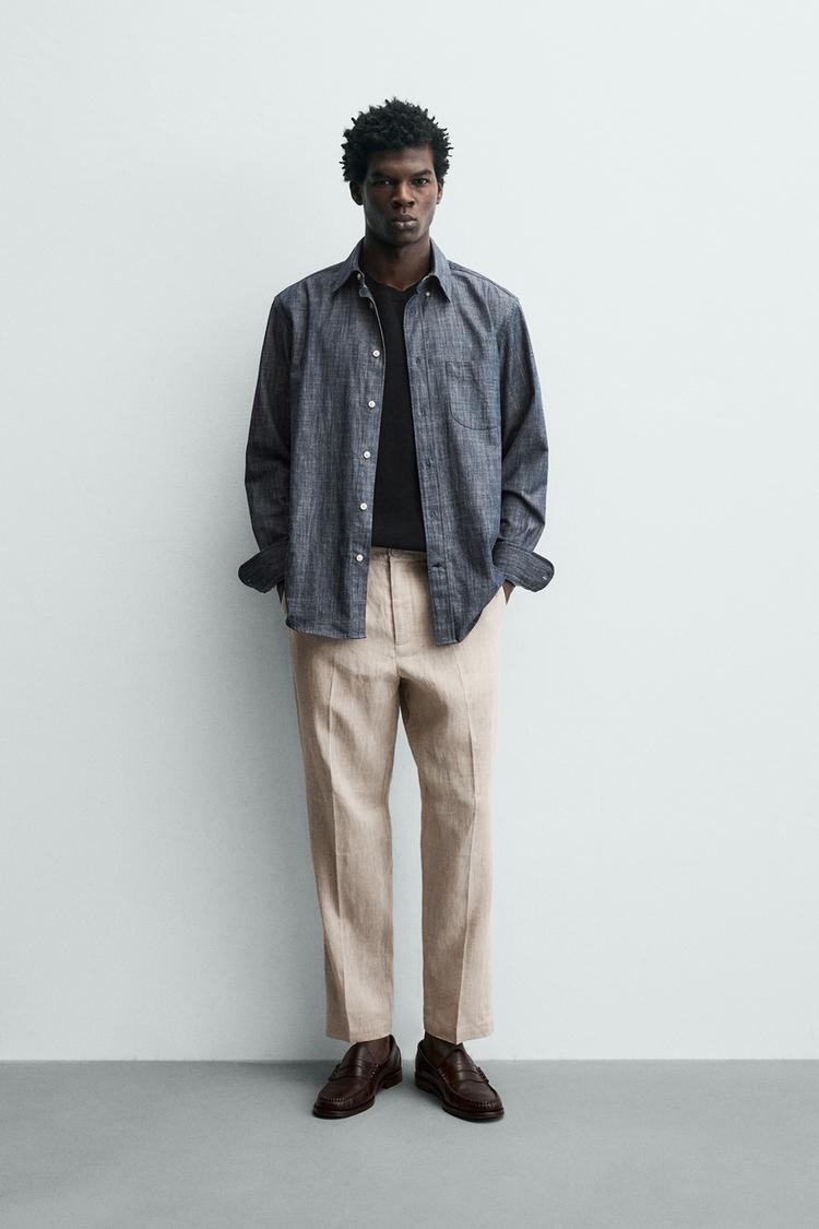 REGULAR FIT 100% LINEN PANTS - Zara product image