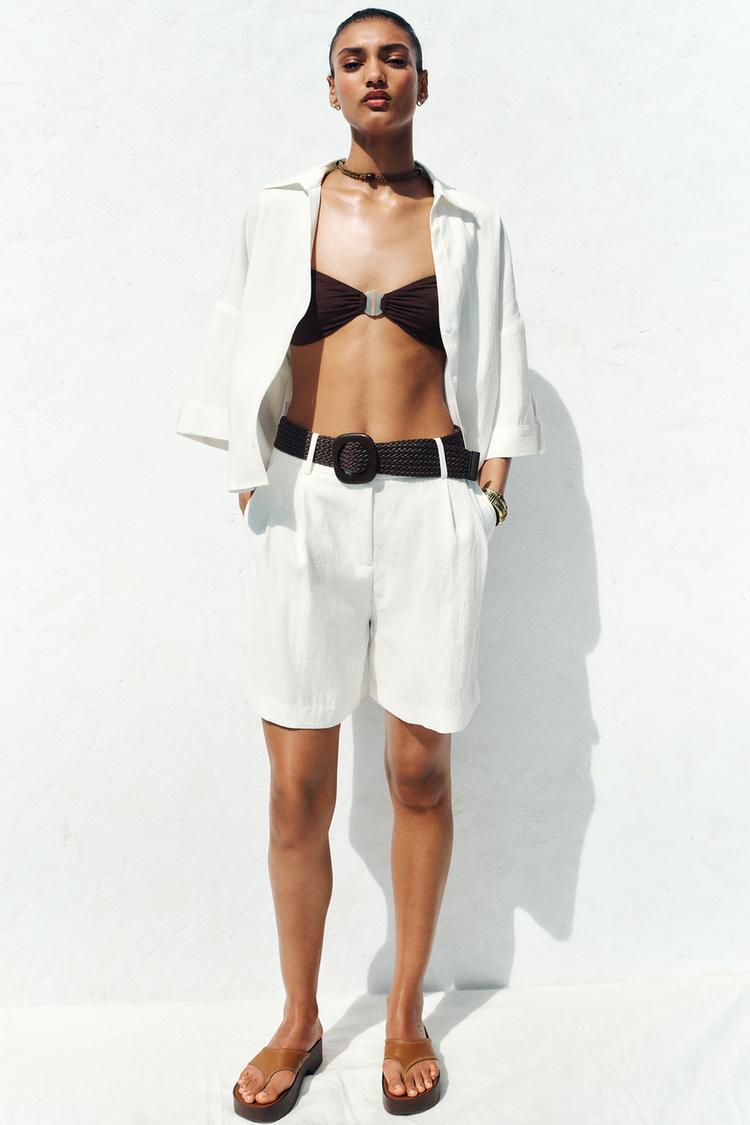 PLEATED BELT SHORTS - Zara product image