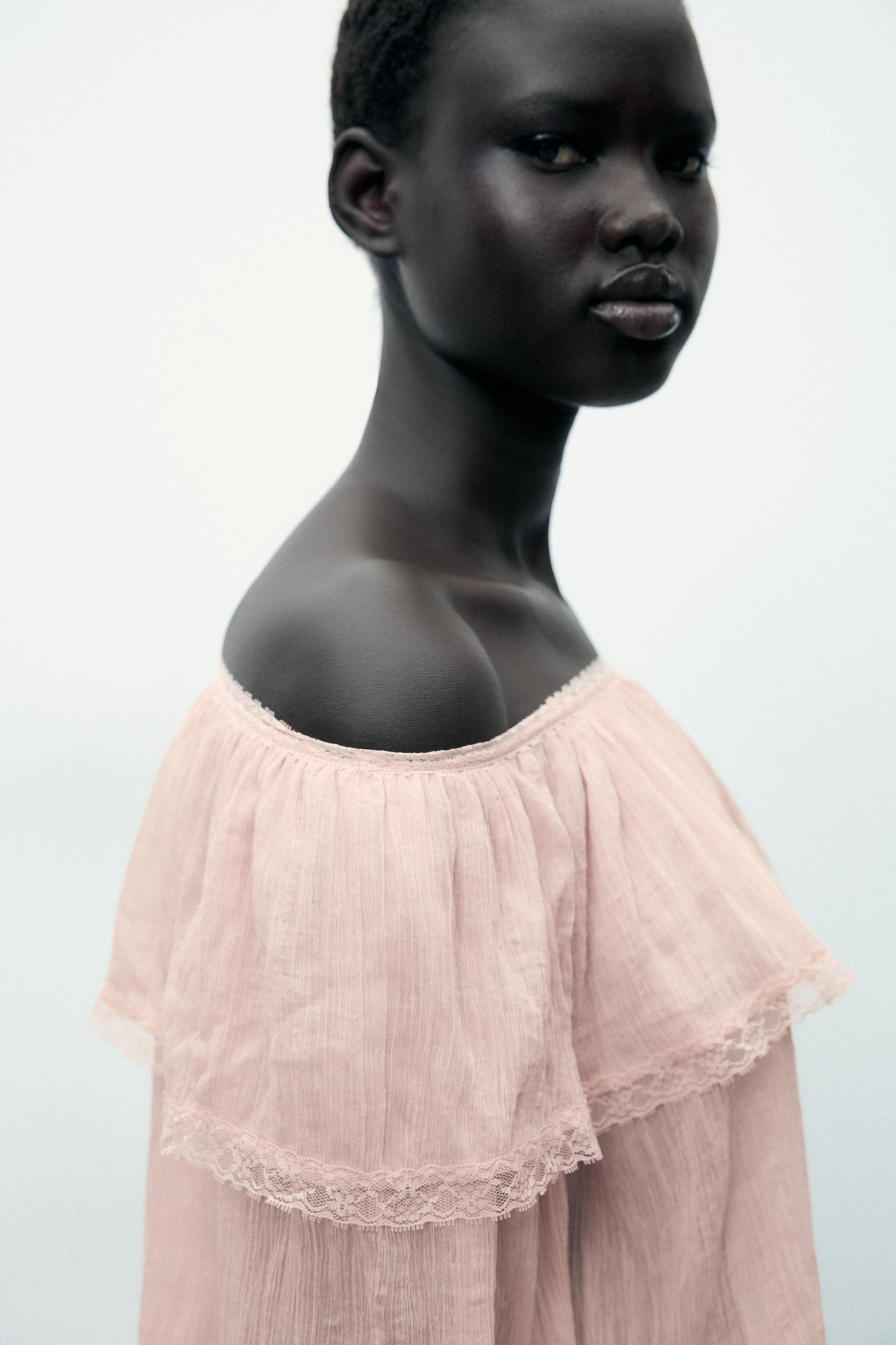 CHEMISE BAVOIR AVEC ÉPAULES DÉNUDÉES