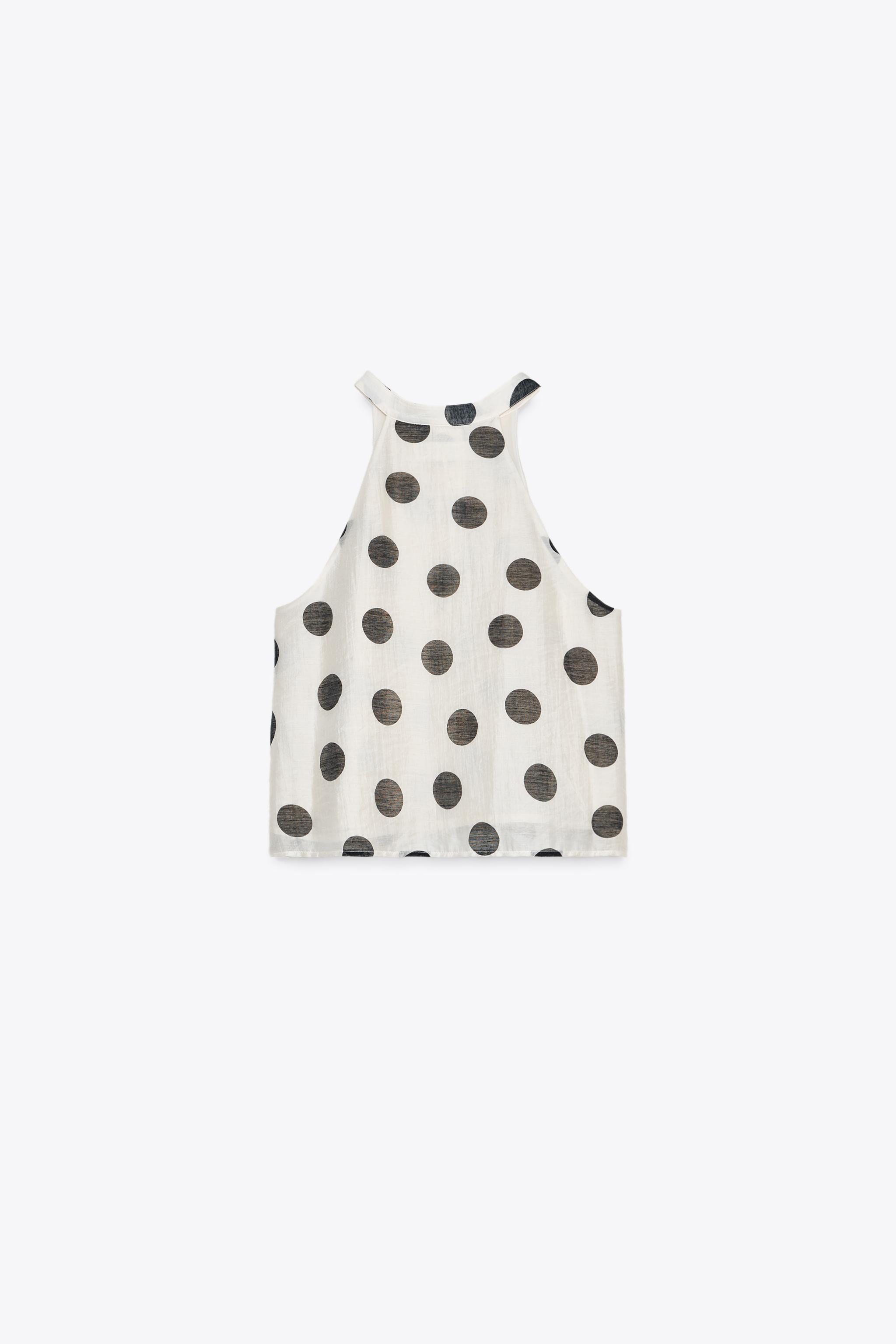 TOP HALTER À POIS