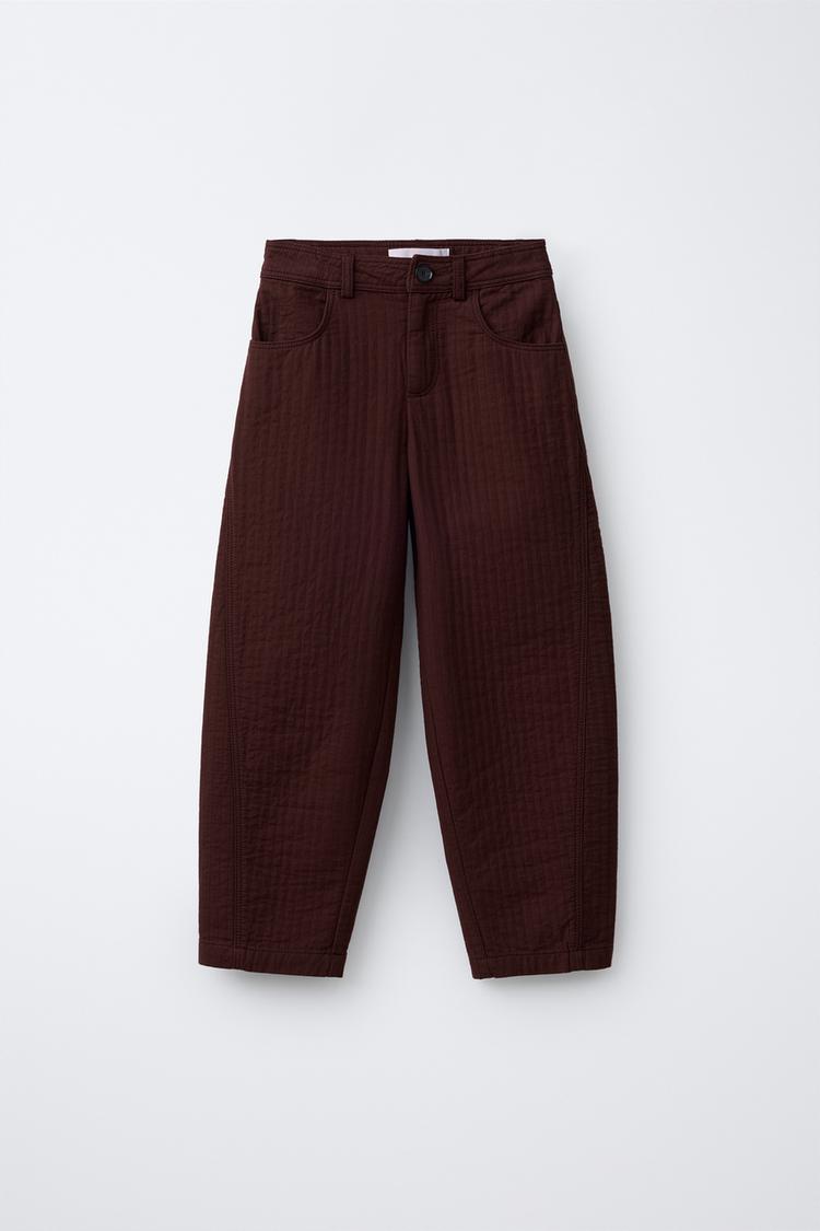 TEXTURED BARREL PANTS - Zara product image