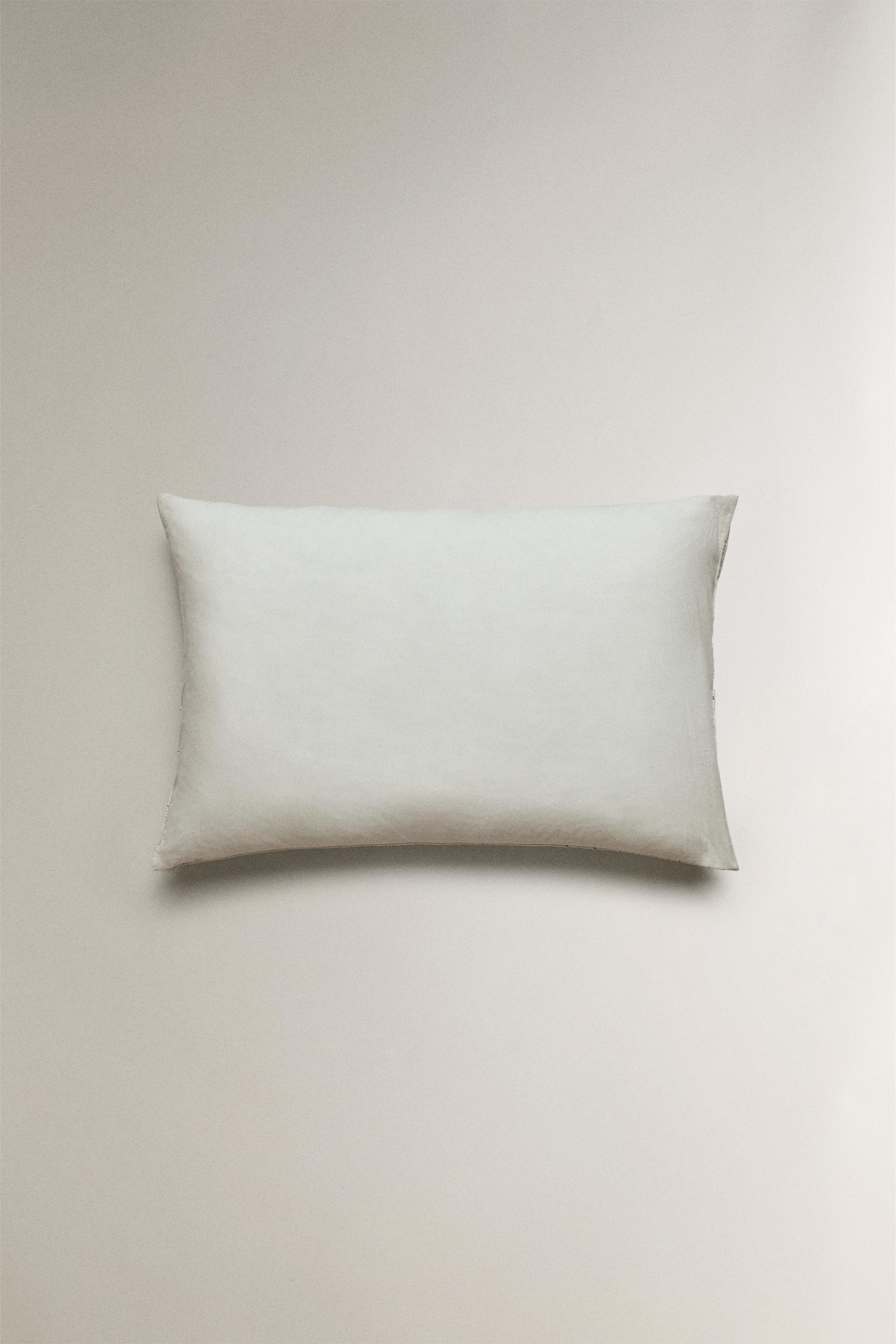 LINEN PATCHWORK THROW PILLOW COVER