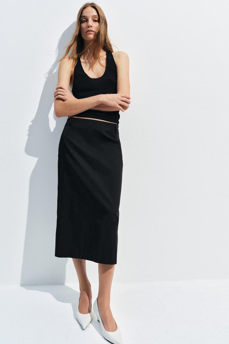 ZW COLLECTION MIDI SKIRT WITH SLIT - Zara product image