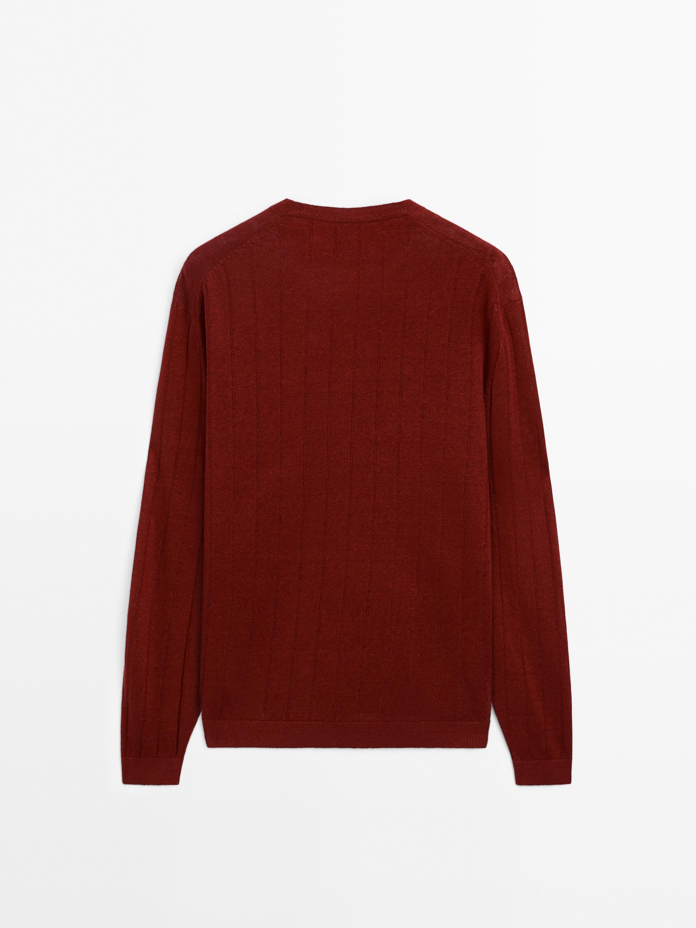 Pull à col rond 100 % lin