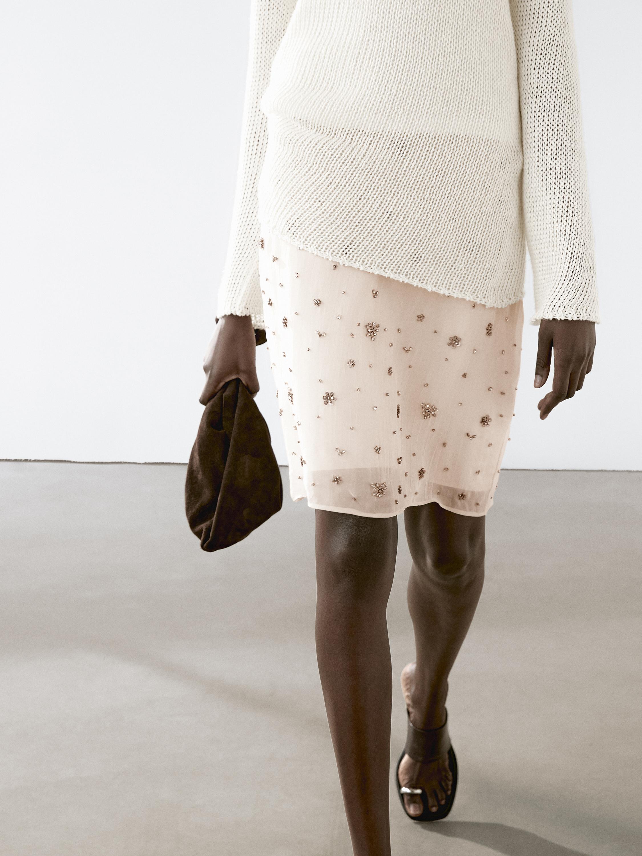 Rhinestone mini skirt