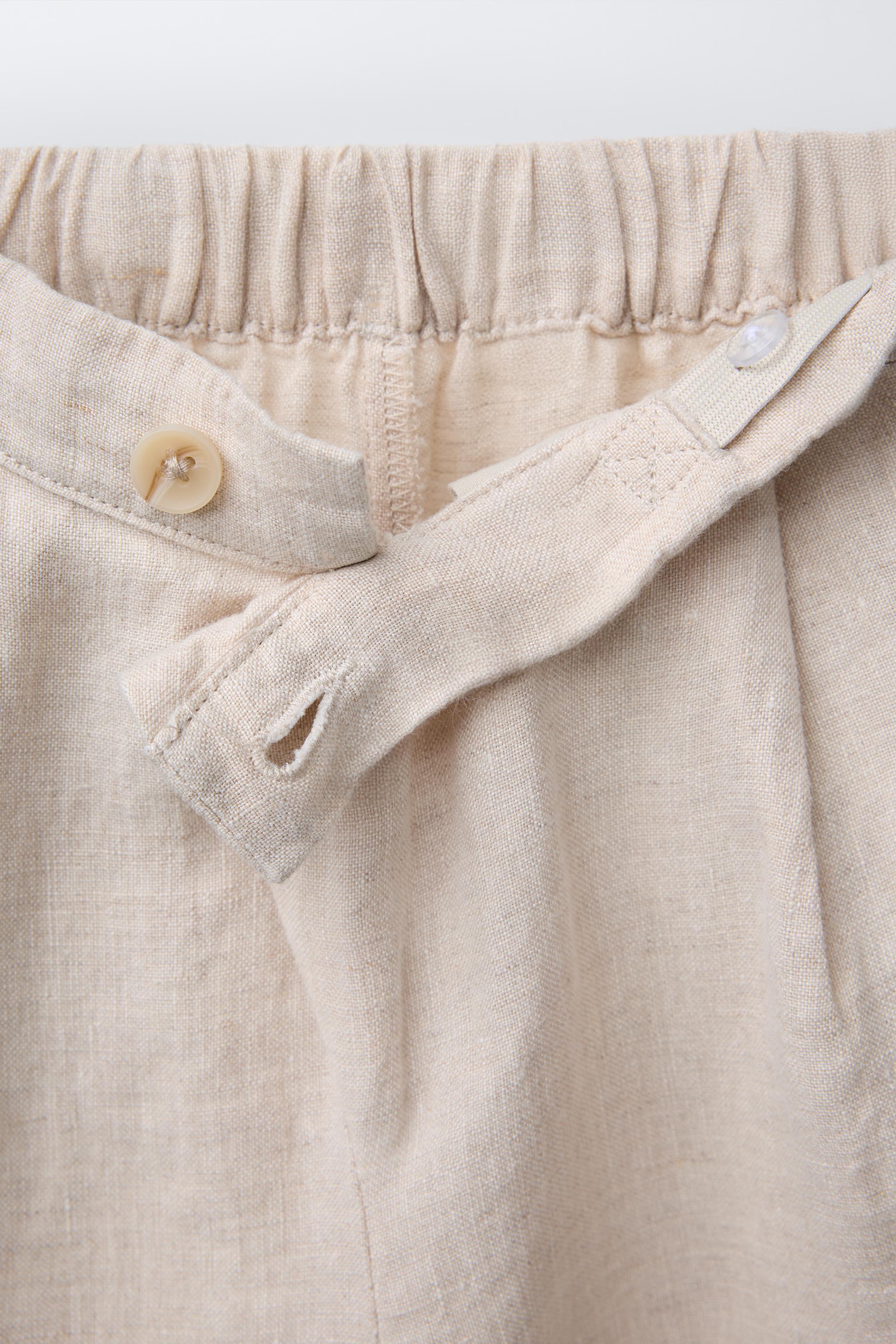 PANTALON CROISÉ 100 % LIN