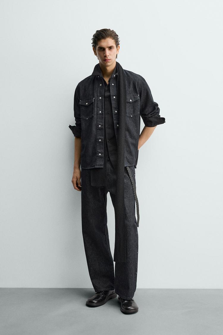 RELAXED FIT STUDDED JEANS - Zara product image