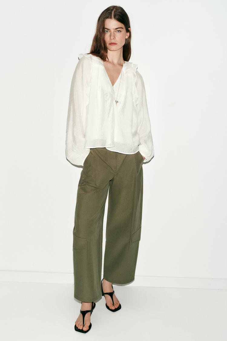 RUFFLED RUCHE BLOUSE - Zara product image
