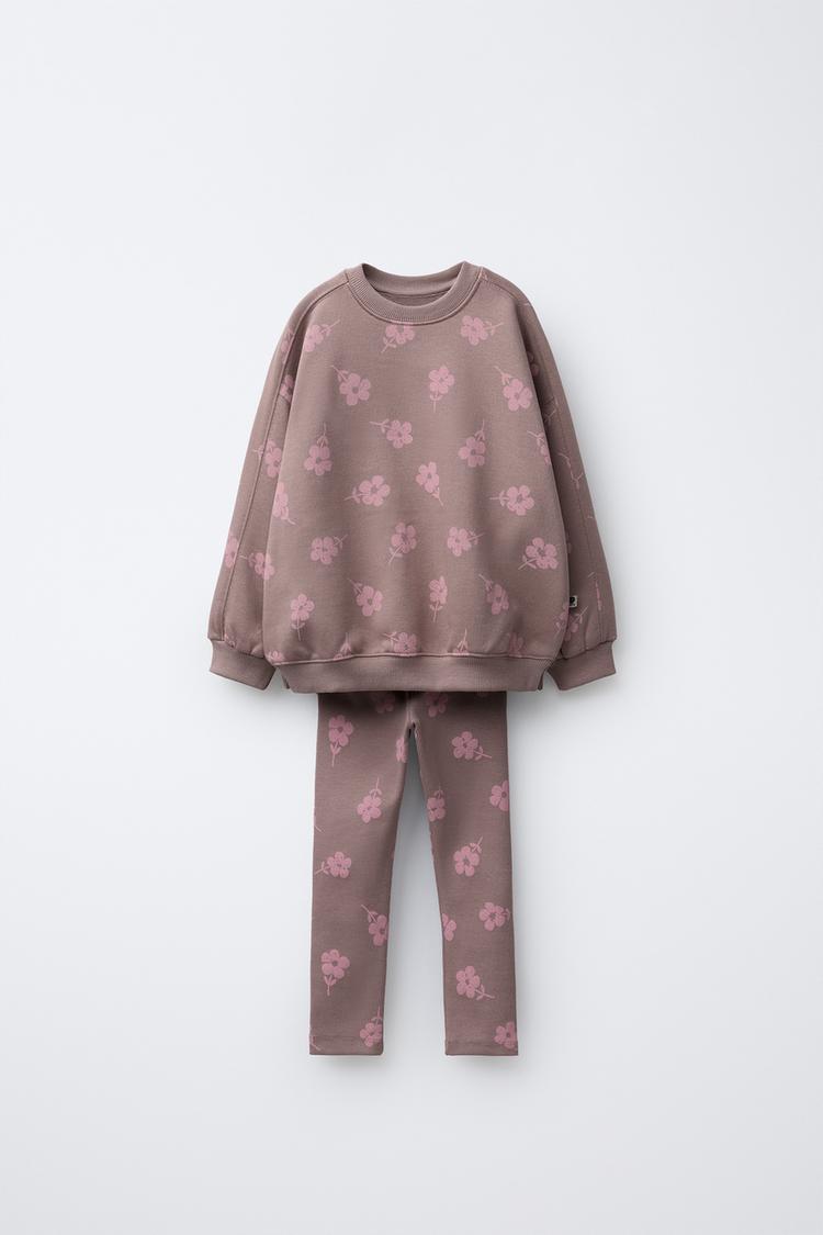 FLORAL SWEATSHIRT AND LEGGING SET - Zara product image