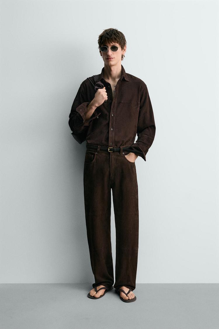 SUEDE LEATHER SHIRT - Zara product image