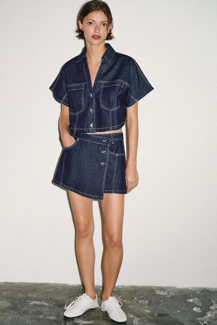 Z1975 CROPPED DENIM SHIRT - Zara product image