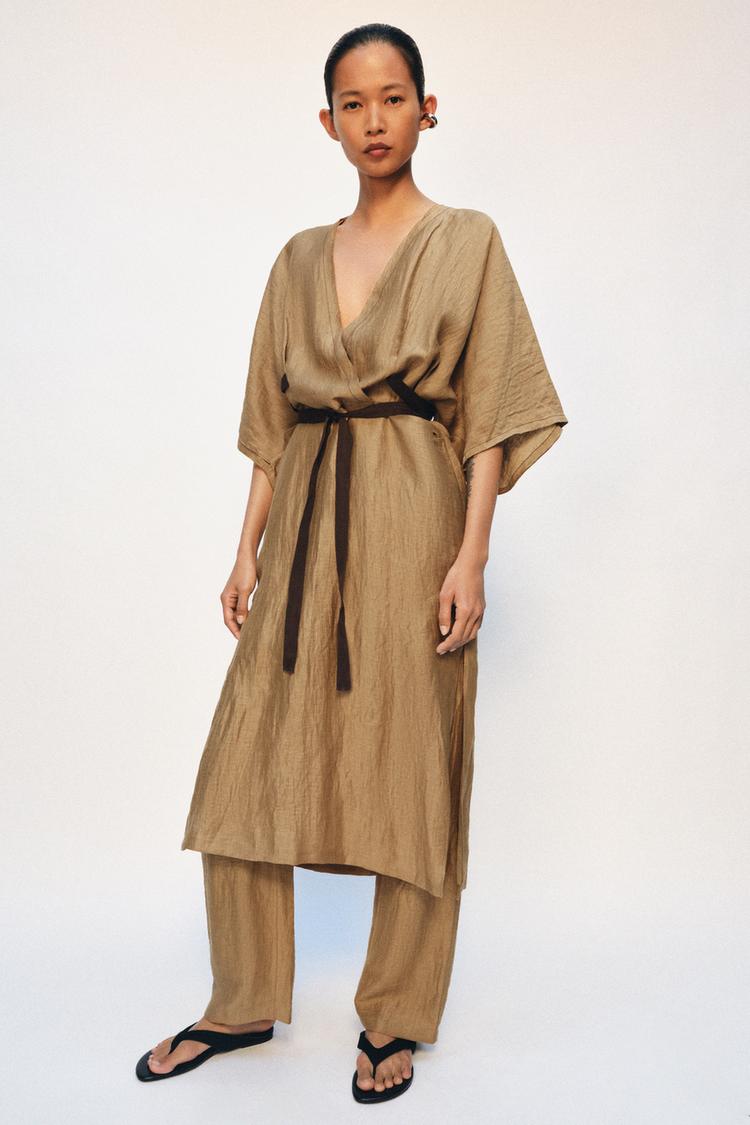 ZW COLLECTION LINEN BLEND TUNIC DRESS - Zara product image